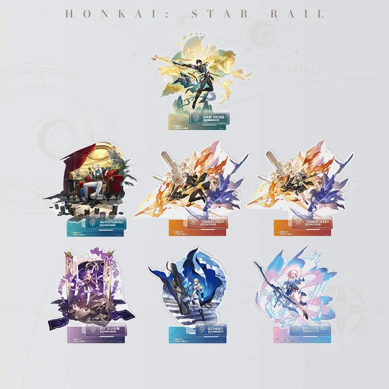 Honkai: Star Rail Character Artwork Series Preservation Acrylic Standees featuring 7 character designs