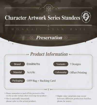 Honkai: Star Rail Character Artwork Series Preservation Acrylic Standees product information