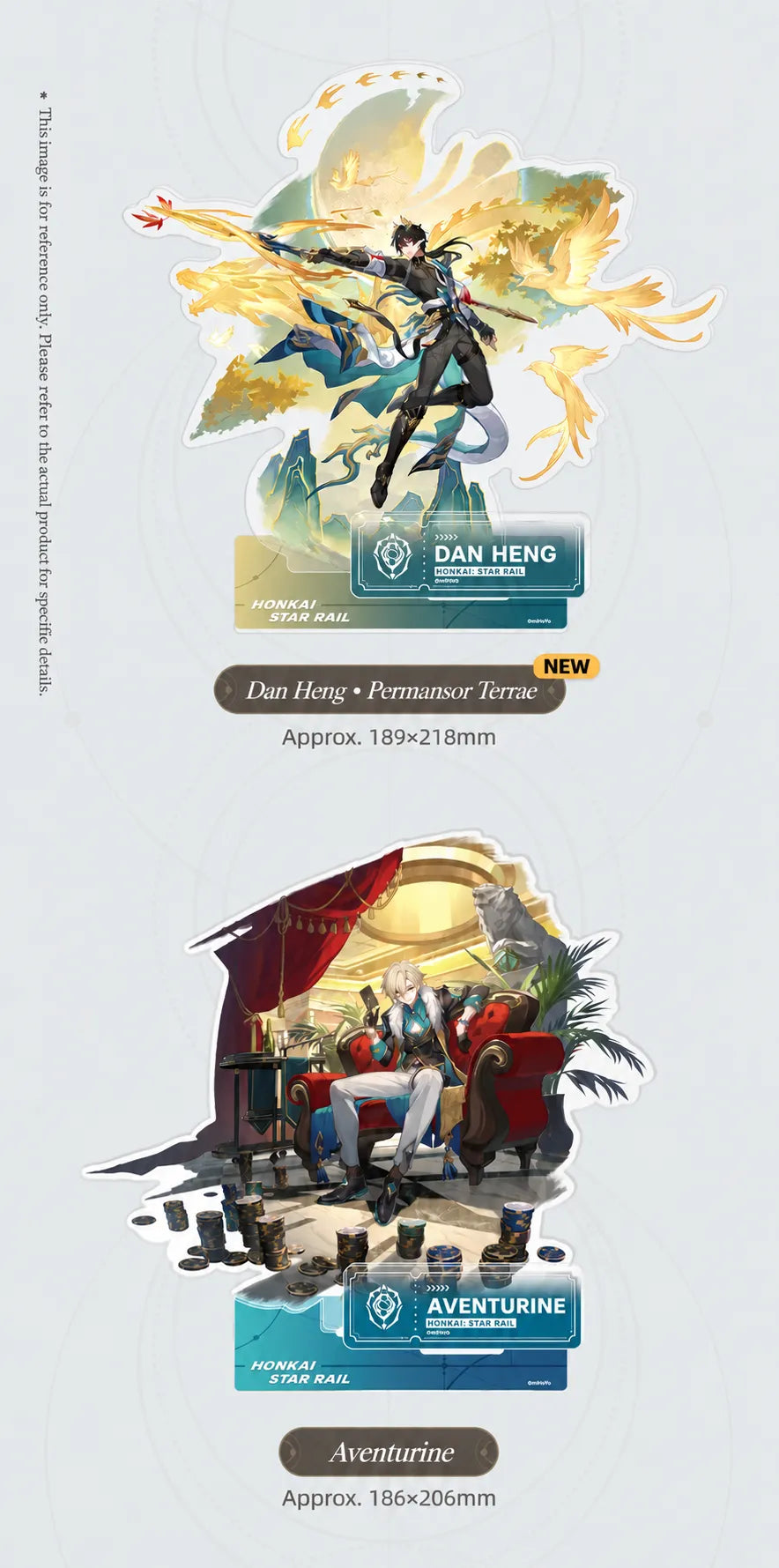 Dan Heng • Permansor Terrae and Aventurine Preservation Acrylic Standee designs and sizes