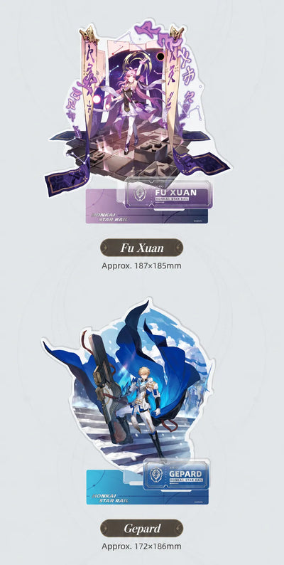 Fu Xuan and Gepard Preservation Acrylic Standee designs and sizes
