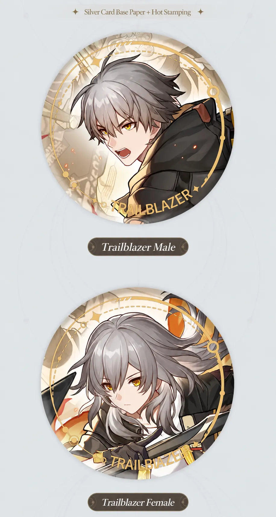 Trailblazer Male and Trailblazer Female Preservation Badge designs