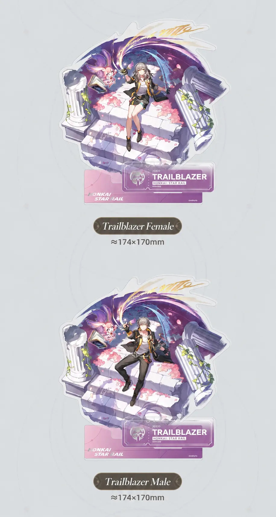 Trailblazer Female and Trailblazer Male Remembrance acrylic standee details