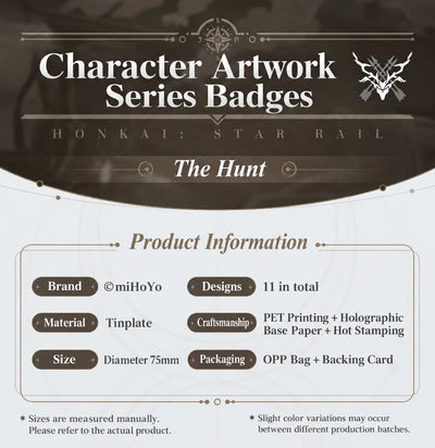 Honkai: Star Rail Character Artwork Series The Hunt Badges product information and specifications