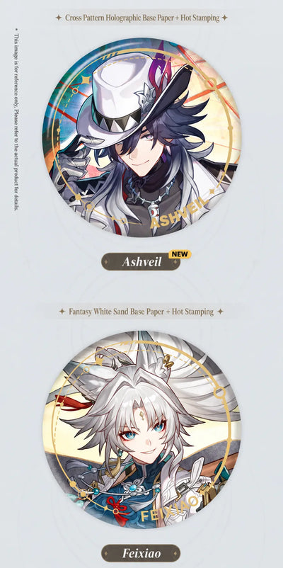 Ashveil and Feixiao Character Artwork Series The Hunt Badge designs