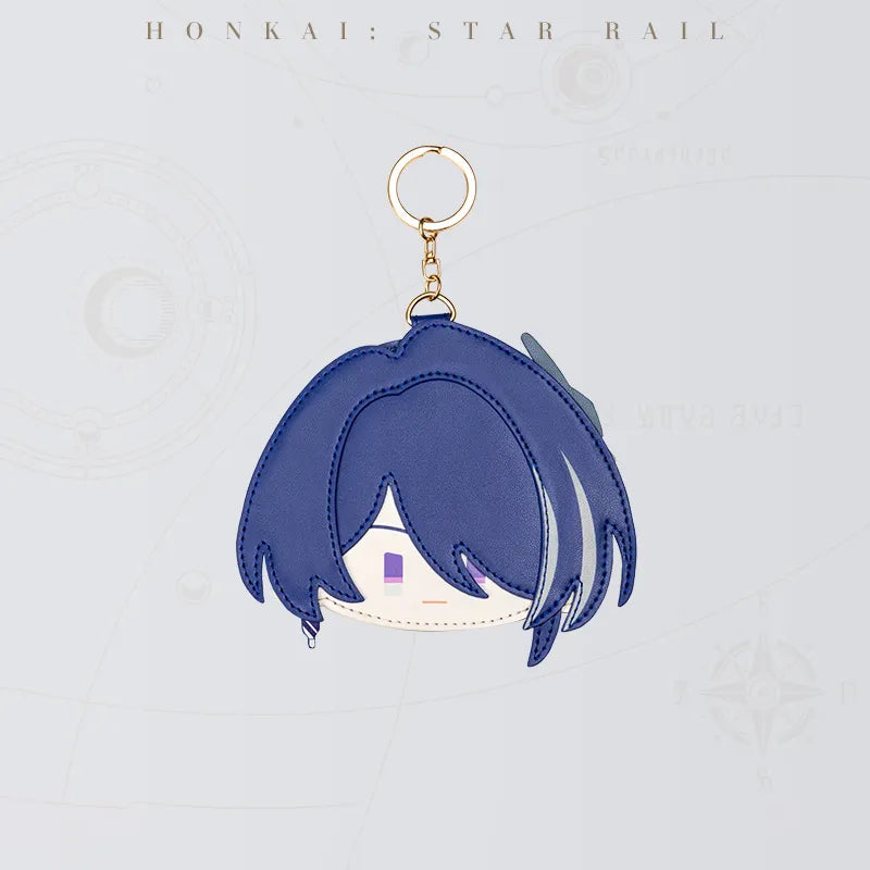 Honkai Star Rail Acheron Chibi Doll Series card holder featuring dark blue hair and embroidered details