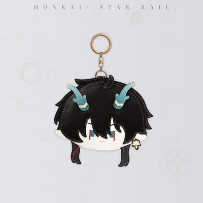 Honkai Star Rail Dan Heng Imbibitor Lunae Chibi Doll Series card holder with teal horn details