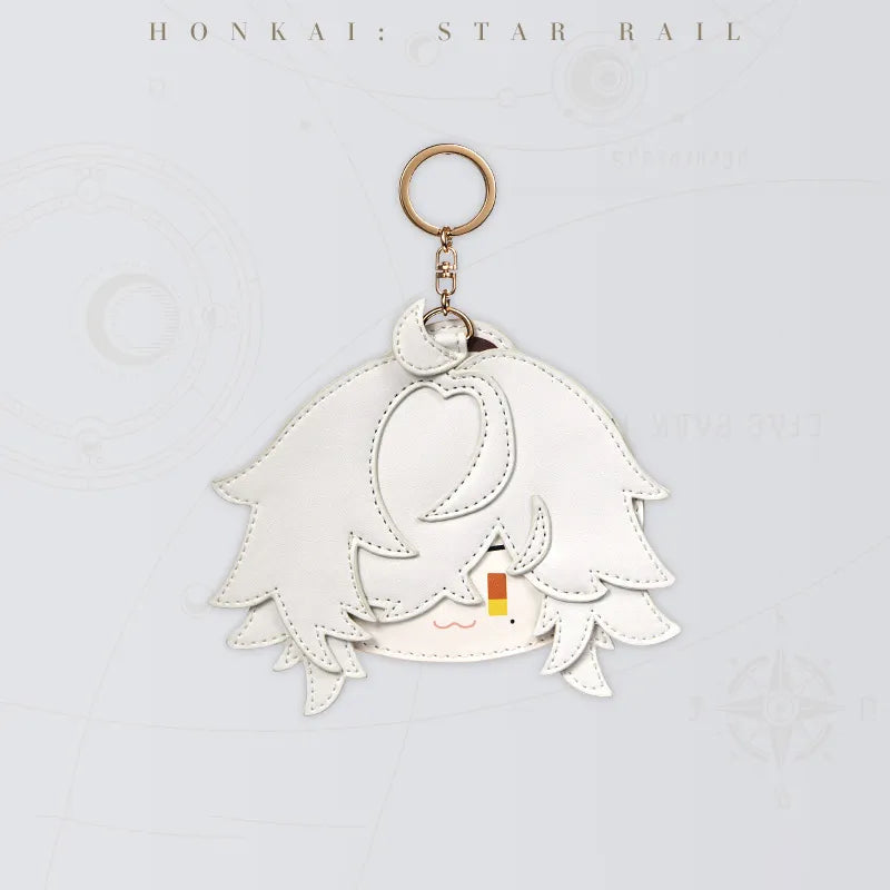 Honkai Star Rail Jing Yuan Chibi Doll Series card holder featuring white hair and stitched details
