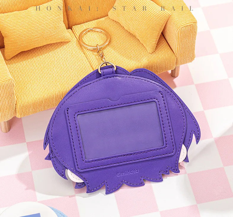Honkai Star Rail Chibi Doll Series PU leather card holders displayed with character designs