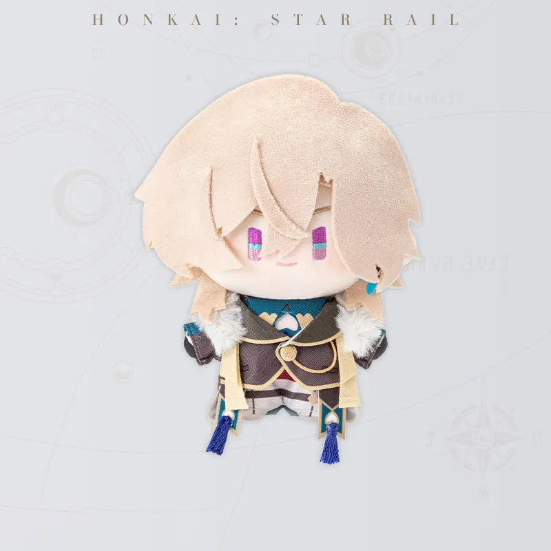 Honkai Star Rail Aventurine Chibi Doll Series plush doll with blond hair and teal outfit available for pre-order