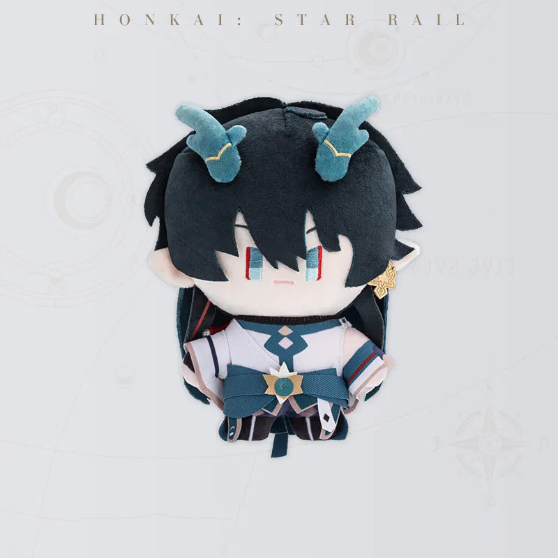 Honkai Star Rail Dan Heng Imbibitor Lunae plush doll featuring teal horns and detailed costume