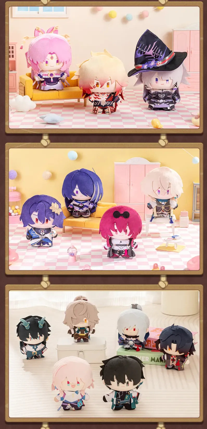 Honkai Star Rail Chibi Doll Series character plush dolls displayed together for collection