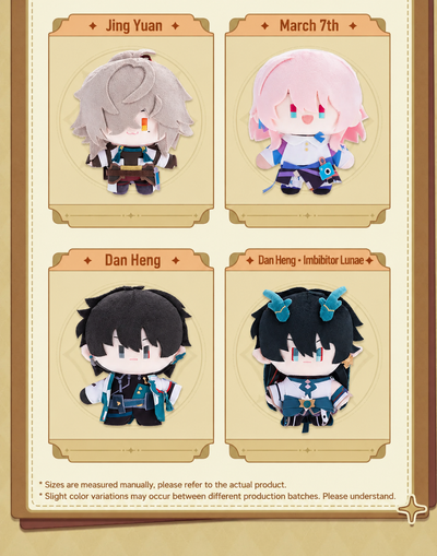 Chibi Doll Series plush dolls featuring Jing Yuan March 7th Dan Heng and Imbibitor Lunae