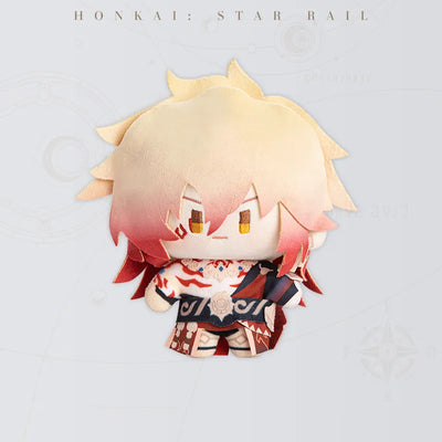 Honkai Star Rail Mydei Chibi Doll Series plush doll with blond hair and red gold outfit available for pre-order