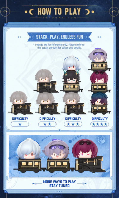 Honkai: Star Rail Chibi Stack-Up figures demonstrating stacking arrangements