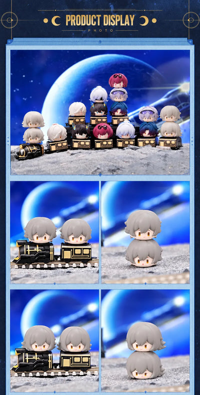 Chibi Stack-Up Series figures displayed in connected trains and stacked formations