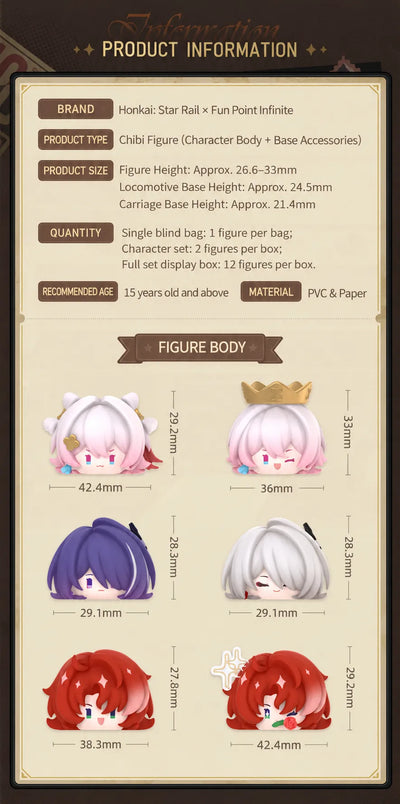 Honkai: Star Rail Chibi Stack-Up Vol. 2 figure specifications and dimensions