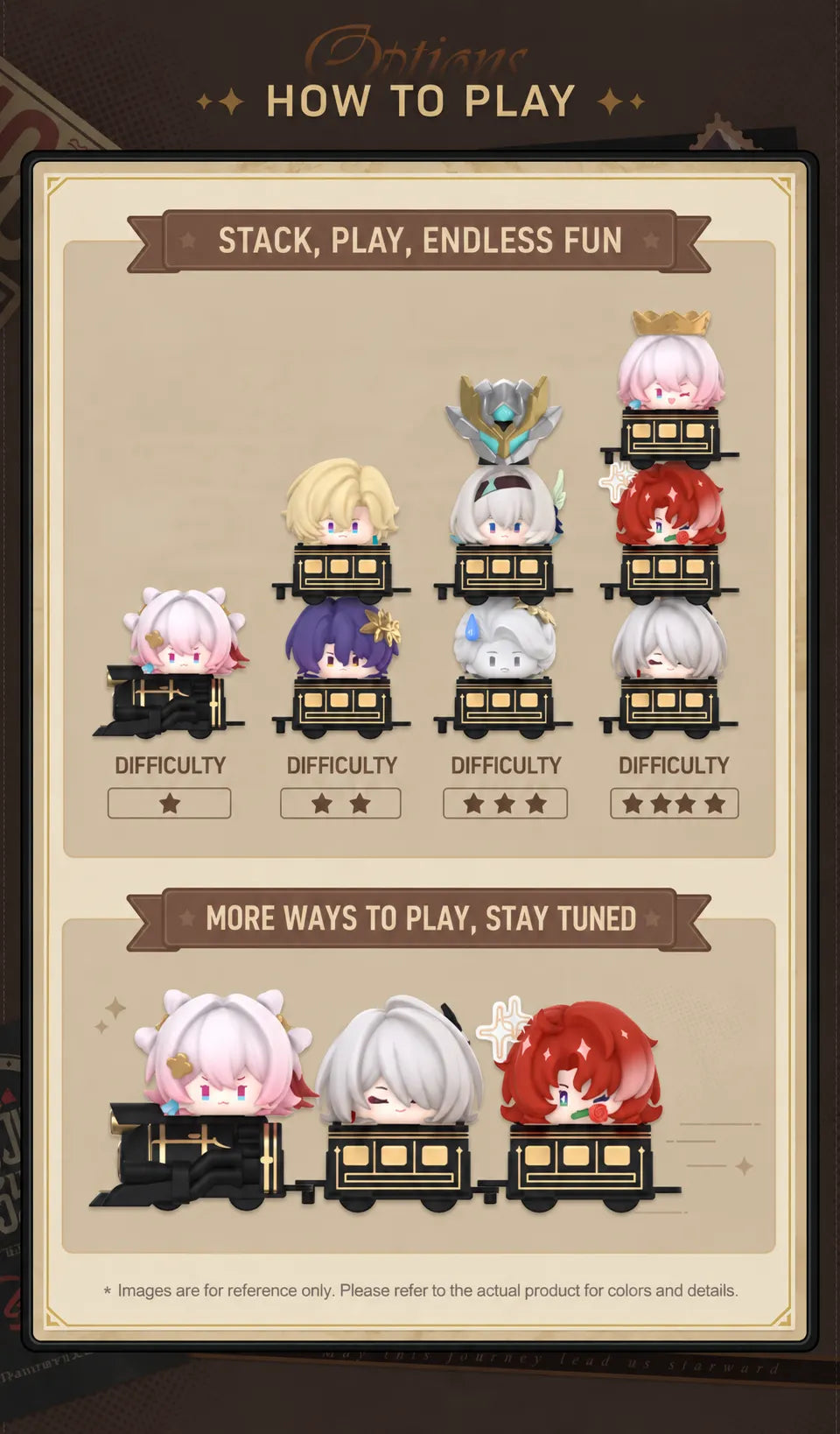 Chibi Stack-Up Series Vol. 2 figures demonstrating stacking arrangements