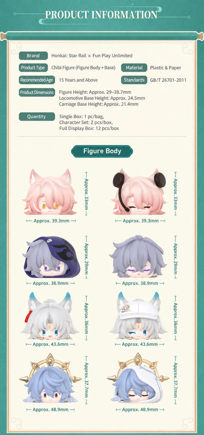 Honkai: Star Rail Chibi Stack-Up Vol. 3 figure specifications and dimensions