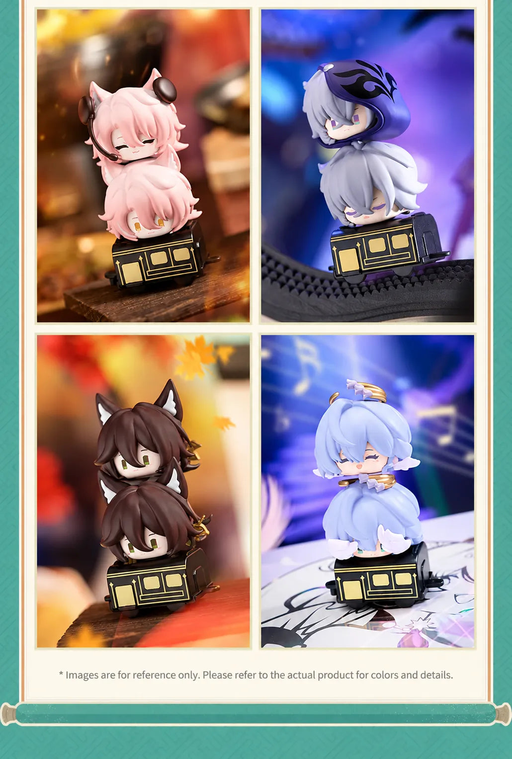 Honkai: Star Rail Chibi Stack-Up figures featuring Tingyun and Fugue in collectible displays