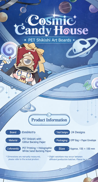 Cosmic Candy House Series PET Shikishi Art Boards product information and dimensions