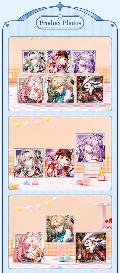 Cosmic Candy House Series PET Shikishi Art Boards displayed in a candy-themed setting