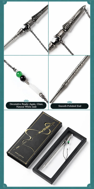 Dan Heng Imbibitor Lunae Hair Stick presented in black Honkai Star Rail decorative packaging box