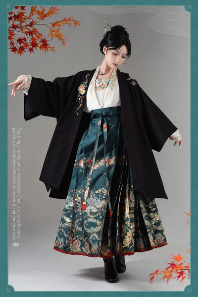 Dan Heng Imbibitor Lunae Long Coat styled with traditional Chinese clothing and decorative headwear