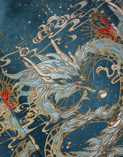Dan Heng Imbibitor Lunae Impression Series Mamian Skirt with flowing pleats and ornate dragon motifs