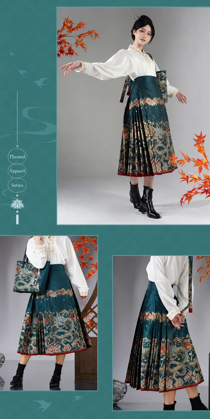 Dan Heng Imbibitor Lunae Mamian Skirt styled with black embroidered jacket and matching tote bag