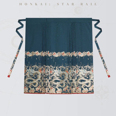 Dan Heng Imbibitor Lunae Impression Series One-Piece Mamian Skirt with jacquard fabric and adjustable waist ties