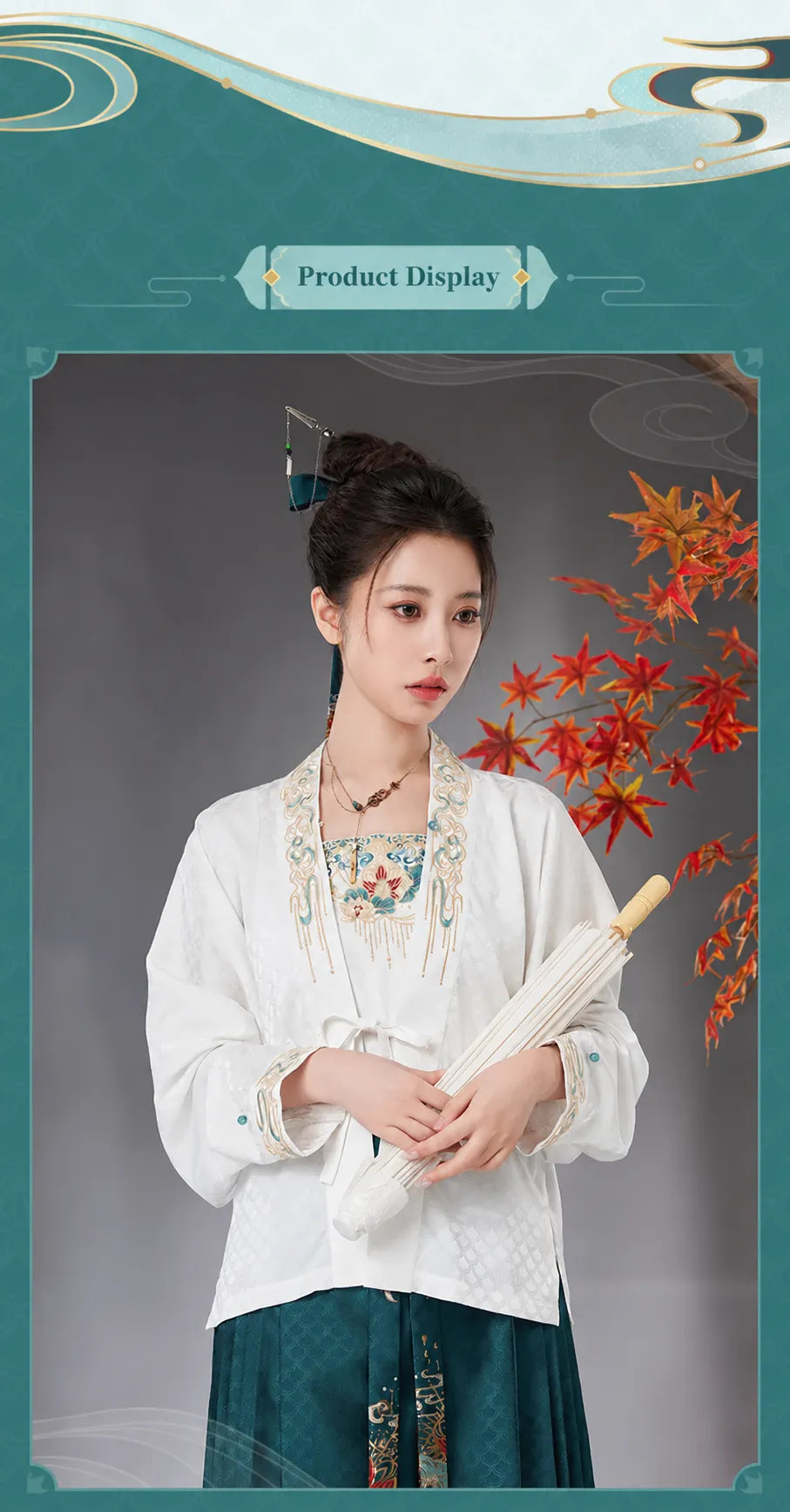 Dan Heng Imbibitor Lunae short jacket outfit styling featuring white and black embroidered designs