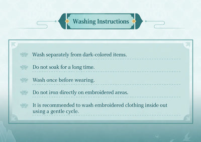 Dan Heng Imbibitor Lunae Short Jacket washing instructions for embroidered fabric and garment care