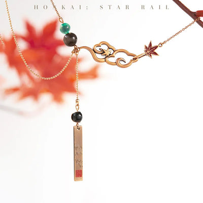 Honkai Star Rail Dan Heng themed jewelry accessories with detailed ear clips and necklace