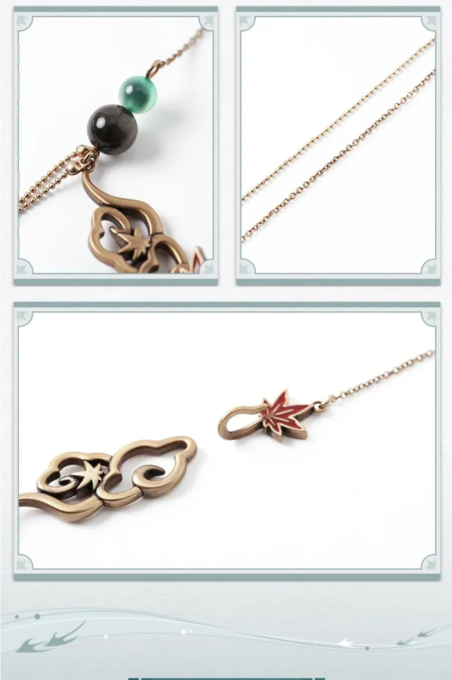 Dan Heng Impression Series jewelry close-up showing necklace pendant and ear clip details