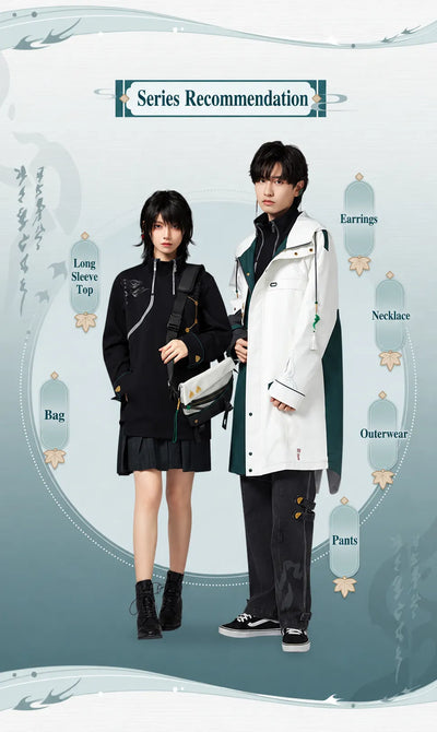 Dan Heng Impression Series apparel and jewelry collection displayed on two models