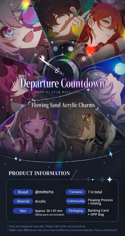 Honkai: Star Rail Departure Countdown Series Flowing Sand Acrylic Charms product details