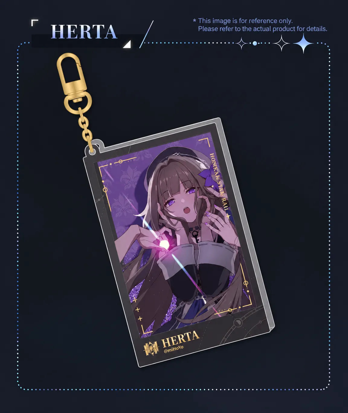 Honkai: Star Rail Departure Countdown Series Flowing Sand Acrylic Charms size details
