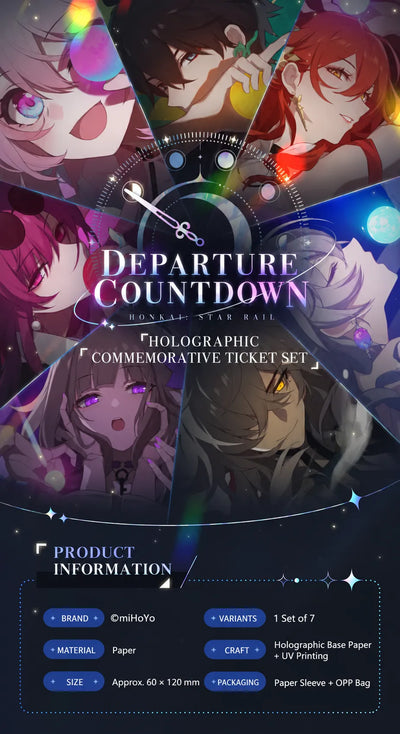 Honkai: Star Rail Departure Countdown Series Holographic Commemorative Ticket Set product details