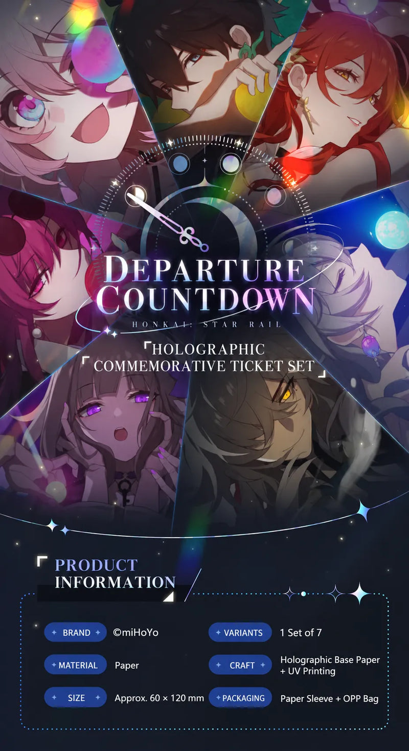 Honkai: Star Rail Departure Countdown Series Holographic Commemorative Ticket Set product details
