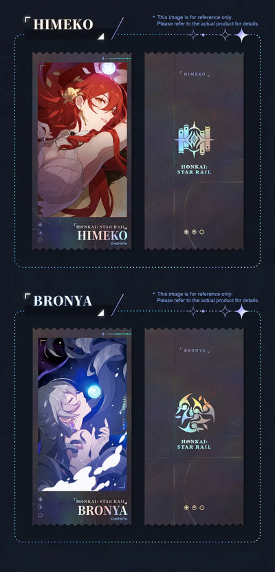 Himeko and Bronya holographic commemorative tickets front and back