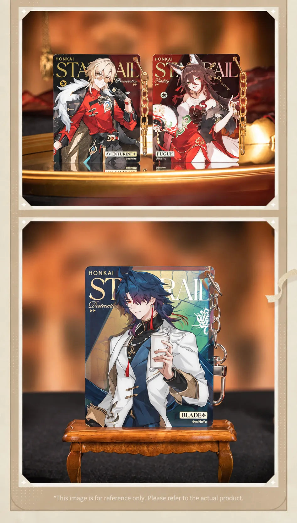 Aventurine, Fugue, and Blade Acrylic Charms product display