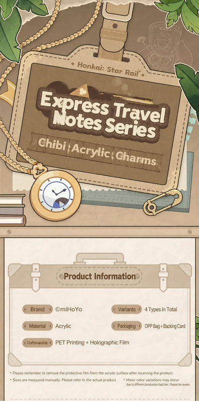 Express Travel Notes Chibi Acrylic Charm and Stand Set product information