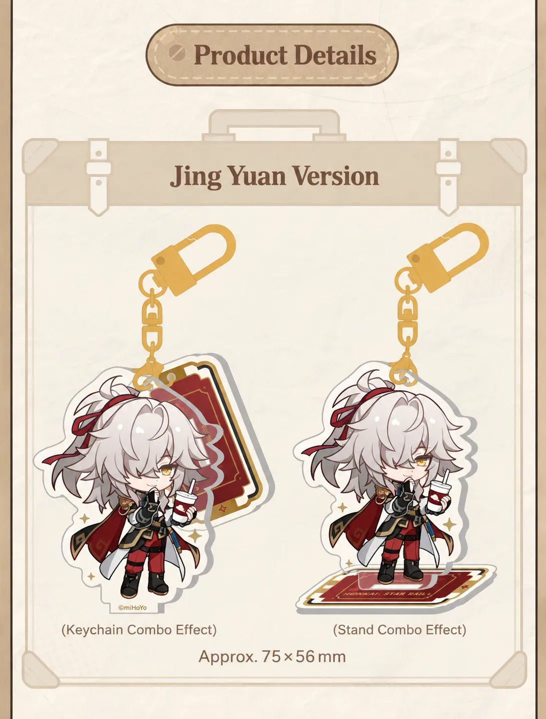 Jing Yuan Chibi Acrylic Charm and Stand Set combination details