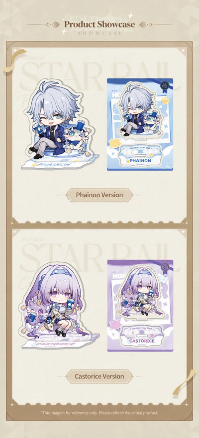 Express Travel Notes Phainon and Castorice Chibi Acrylic Standee display
