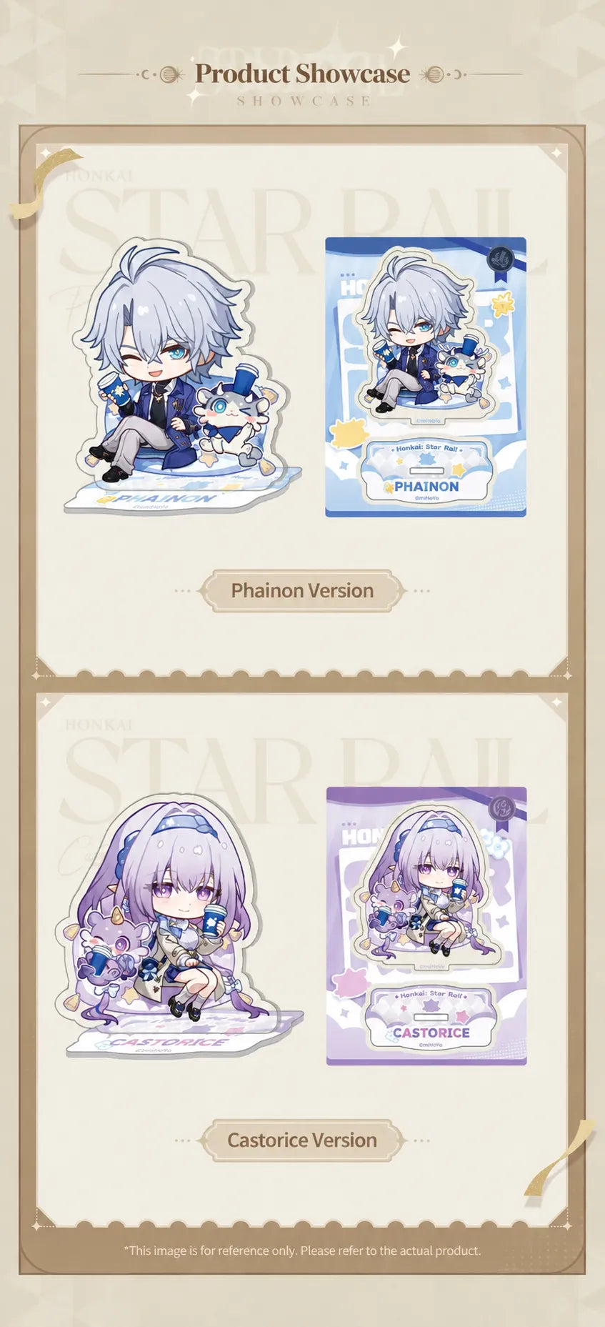 Express Travel Notes Phainon and Castorice Chibi Acrylic Standee display