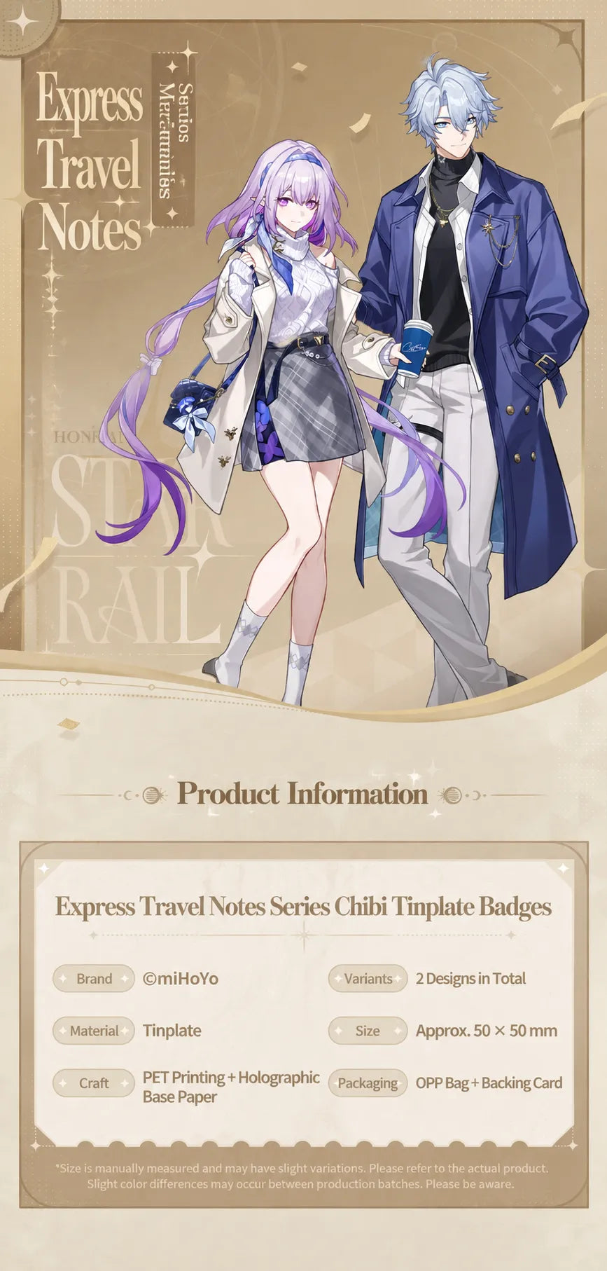 Phainon and Castorice Express Travel Notes Chibi Badges