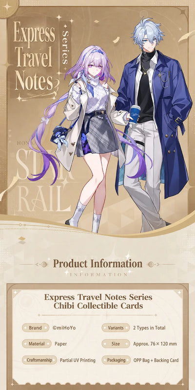 Phainon and Castorice Chibi Collectible Cards front and back designs