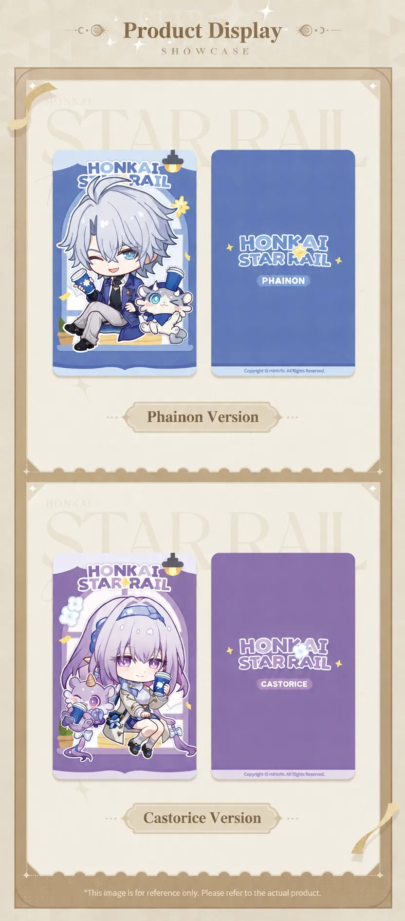 Express Travel Notes Phainon and Castorice Chibi Collectible Card display