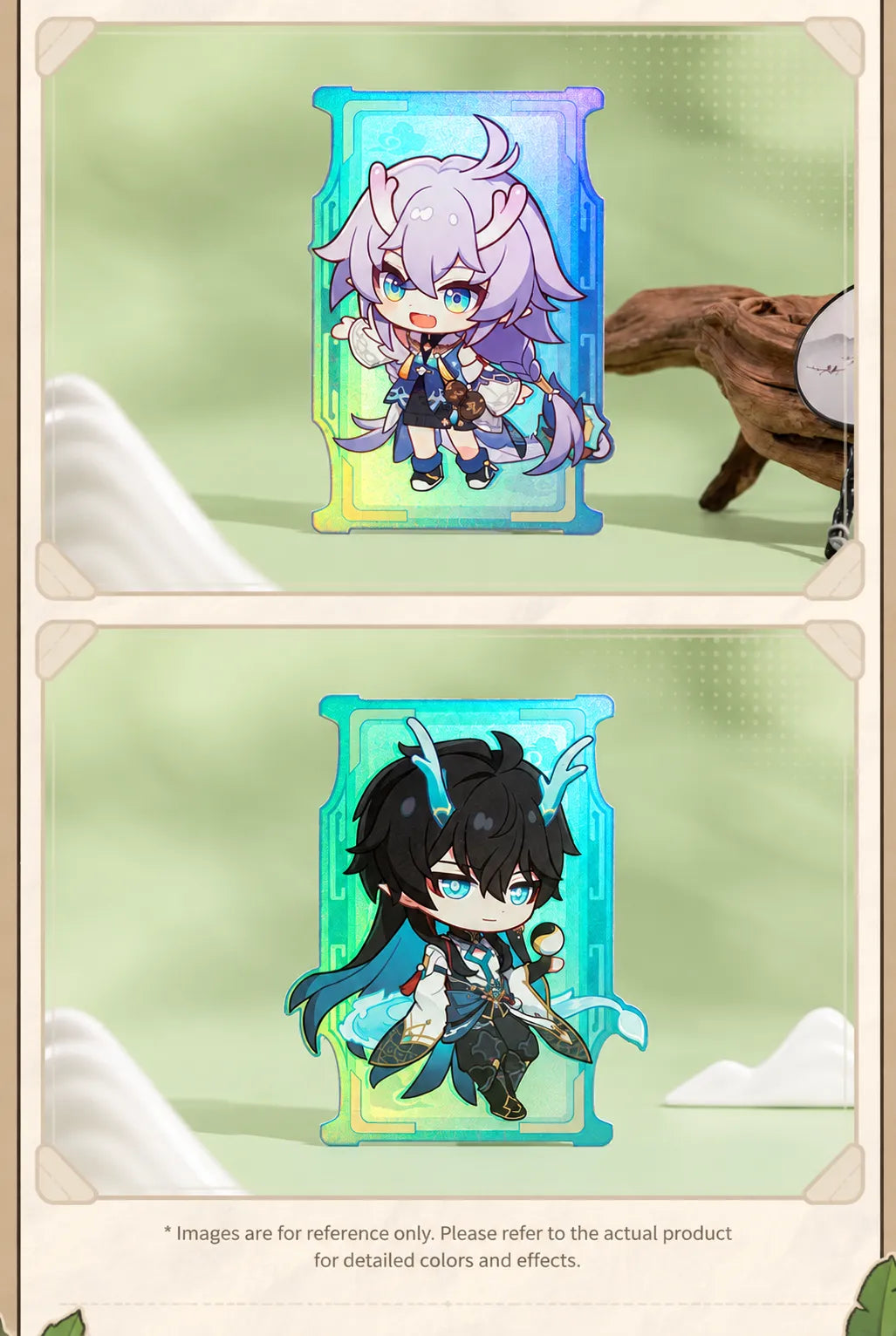 Bailu and Dan Heng Chibi Holographic Collectible Cards product display