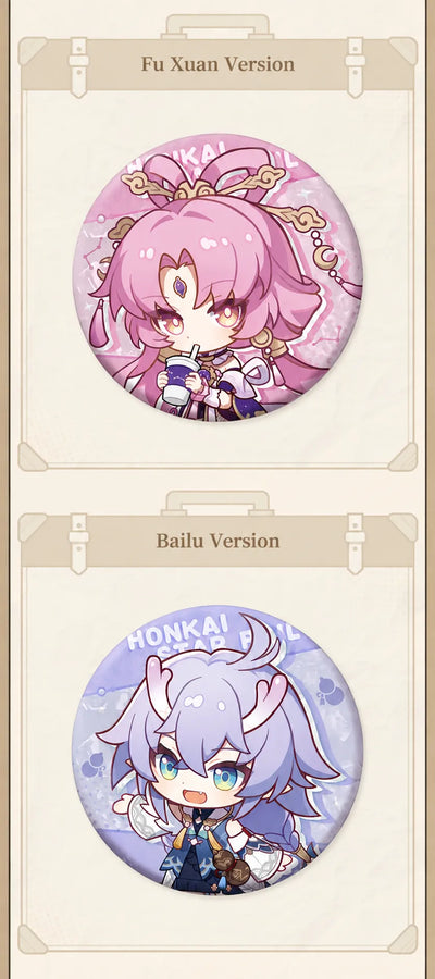 Fu Xuan and Bailu Chibi Tinplate Badge details